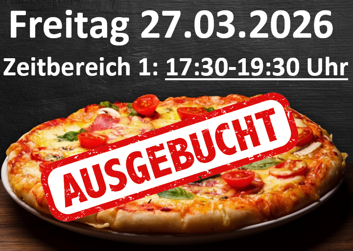 Pizza im Sportheim | Fr. 27.03.2026 - Zeitbereich 1: 17:30-19:30 Uhr