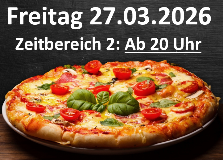 Pizza im Sportheim | Fr. 27.03.2026 - Zeitbereich 2: Ab 20 Uhr